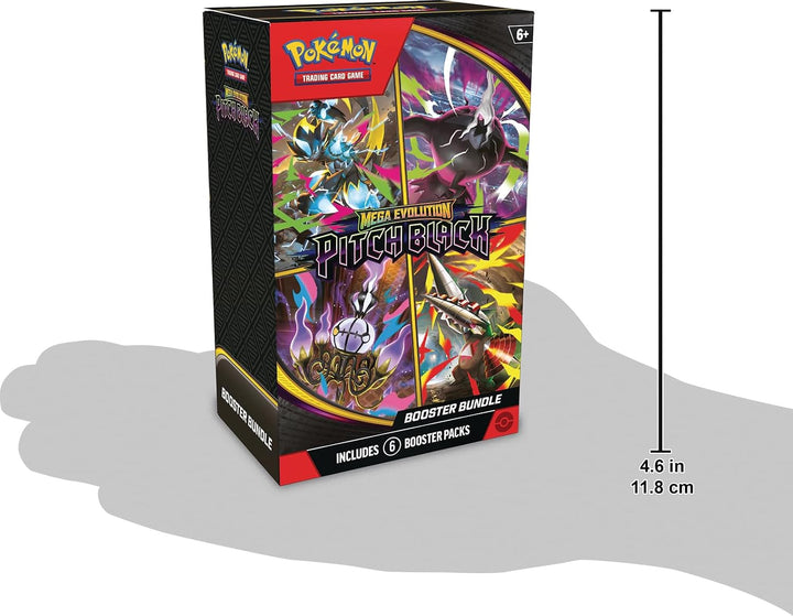 Pokémon TCG Pitch Black Booster Bundle ภาพแสดงขนาดบรรจุภัณฑ์