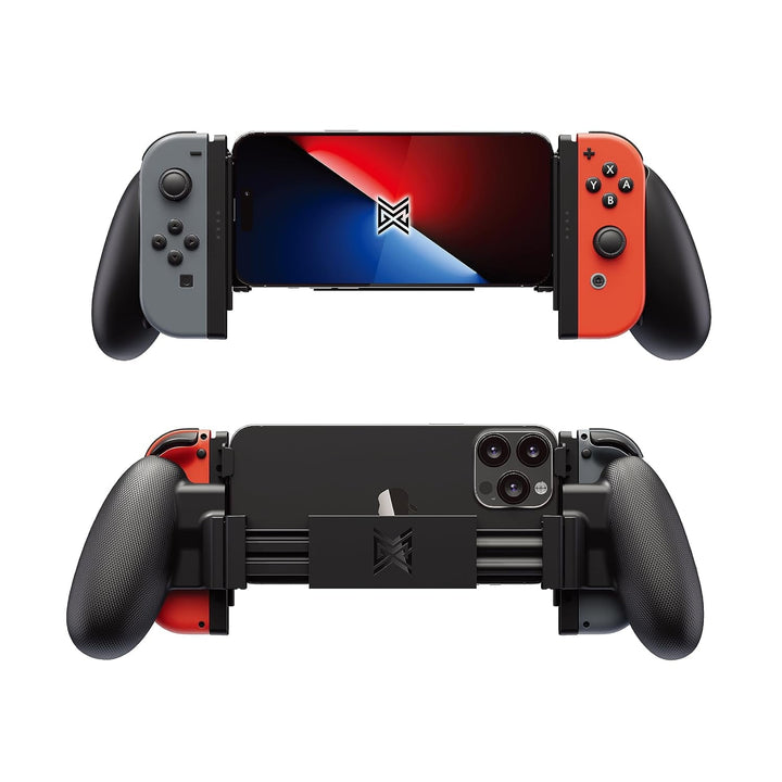 Proteus 3-in-1 Joy-Con Grip มุมหน้าและด้านหลัง